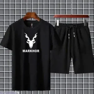MZ 2 Pcs Men's Jersey Printed T-Shirt & Shorts Tracksuit
